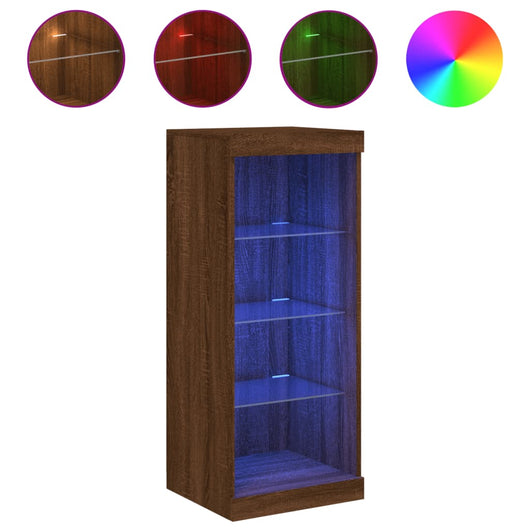 Credenza con Luci LED Rovere Marrone 41x37x100 cm 836734
