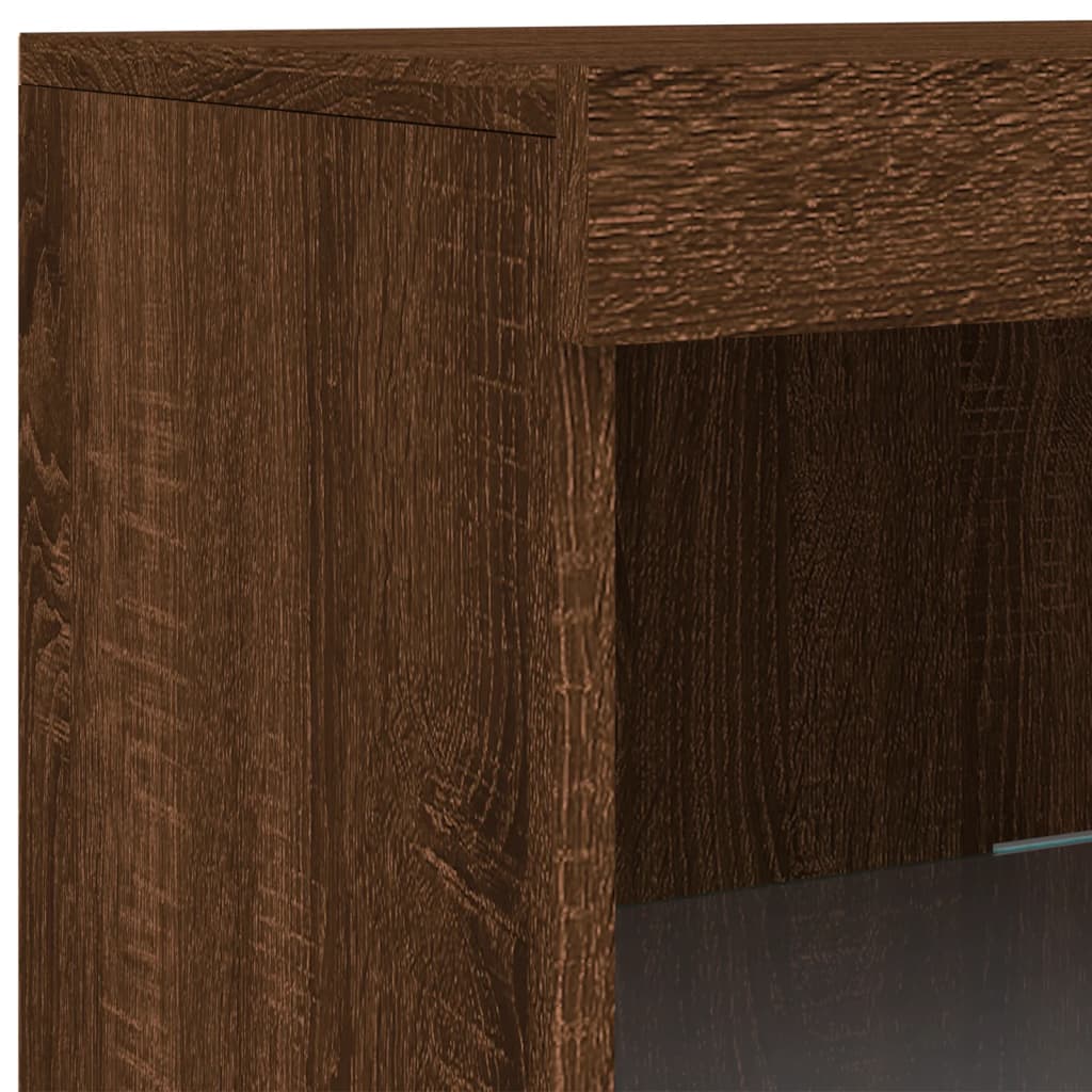 Credenza con Luci LED Rovere Marrone 41x37x100 cm 836734