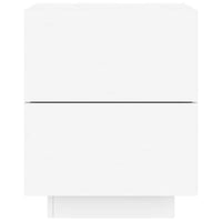 Comodino con Luci LED-Tavolino da notte Bianco in Legno Multistrato 819636