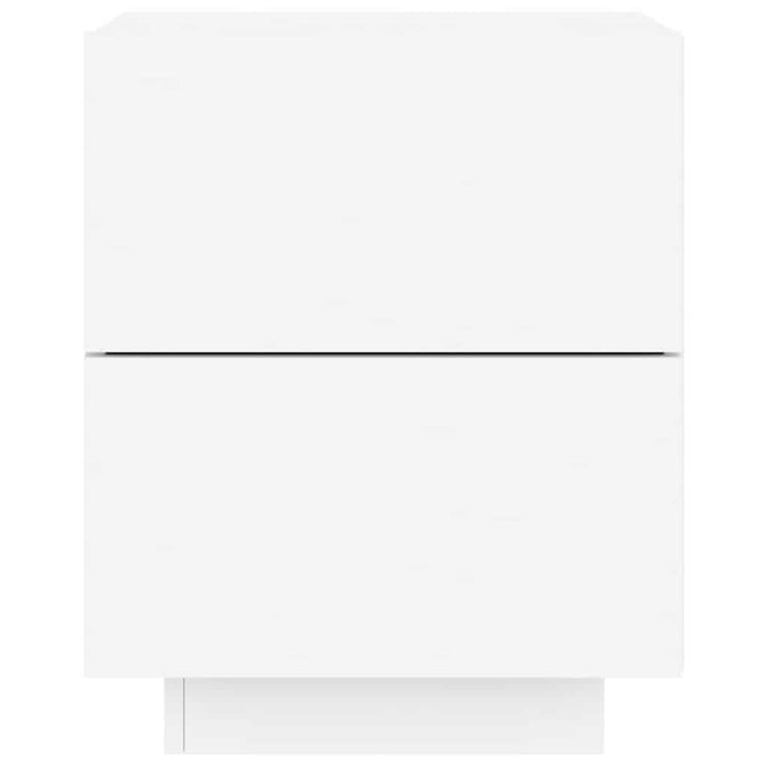 Comodino con Luci LED-Tavolino da notte Bianco in Legno Multistrato 819636