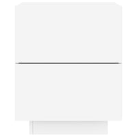 Comodino con Luci LED Bianco in Legno Multistrato 836735