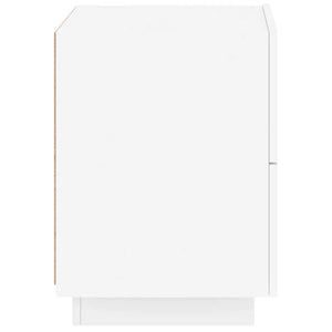 Comodino con Luci LED-Tavolino da notte Bianco in Legno Multistrato 819636