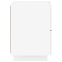 Comodino con Luci LED Bianco in Legno Multistrato 836735