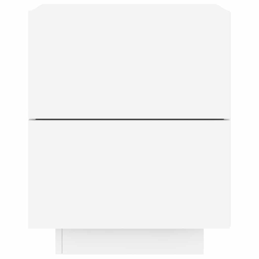 Comodini con Luci LED 2pz-Set di 2 Tavolino da notte Bianchi in Legno Multistrato 406603