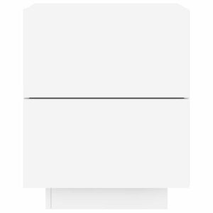 Comodini con Luci LED 2pz-Set di 2 Tavolino da notte Bianchi in Legno Multistrato 406603