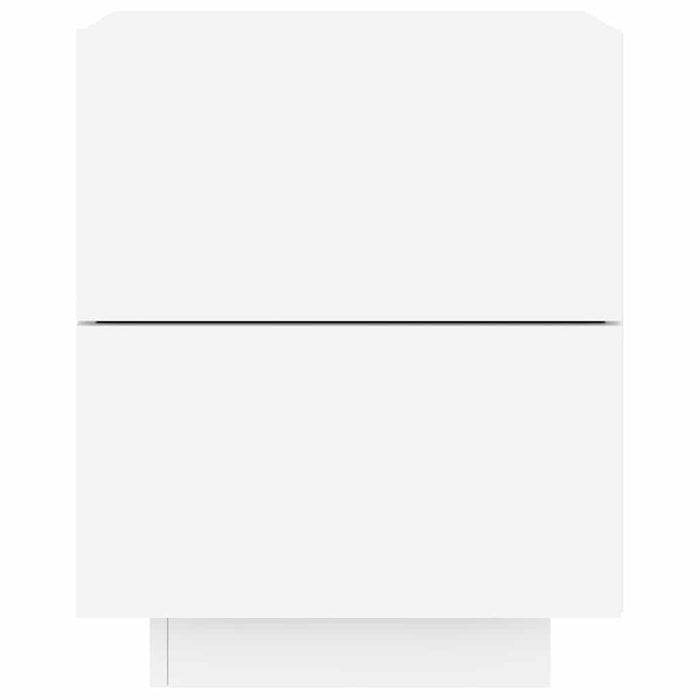 Comodini con Luci LED 2pz-Set di 2 Tavolino da notte Bianchi in Legno Multistrato 406603