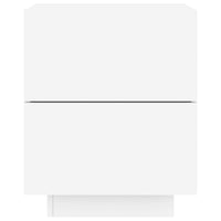 Comodini con Luci LED 2pz Bianchi in Legno Multistrato 836736