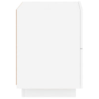 Comodini con Luci LED 2pz Bianchi in Legno Multistrato 836736