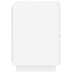 Comodini con Luci LED 2pz Bianchi in Legno Multistrato 836736