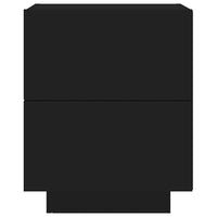 Comodino con Luci LED Nero in Legno Multistrato 836737