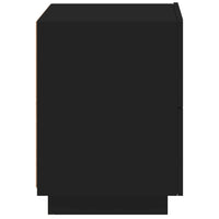 Comodino con Luci LED Nero in Legno Multistrato 836737