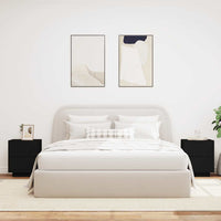 Comodini con Luci LED 2pz-Set di 2 Tavolino da notte Neri in Legno Multistrato