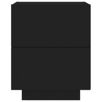 Comodini con Luci LED 2pz Neri in Legno Multistrato 836738