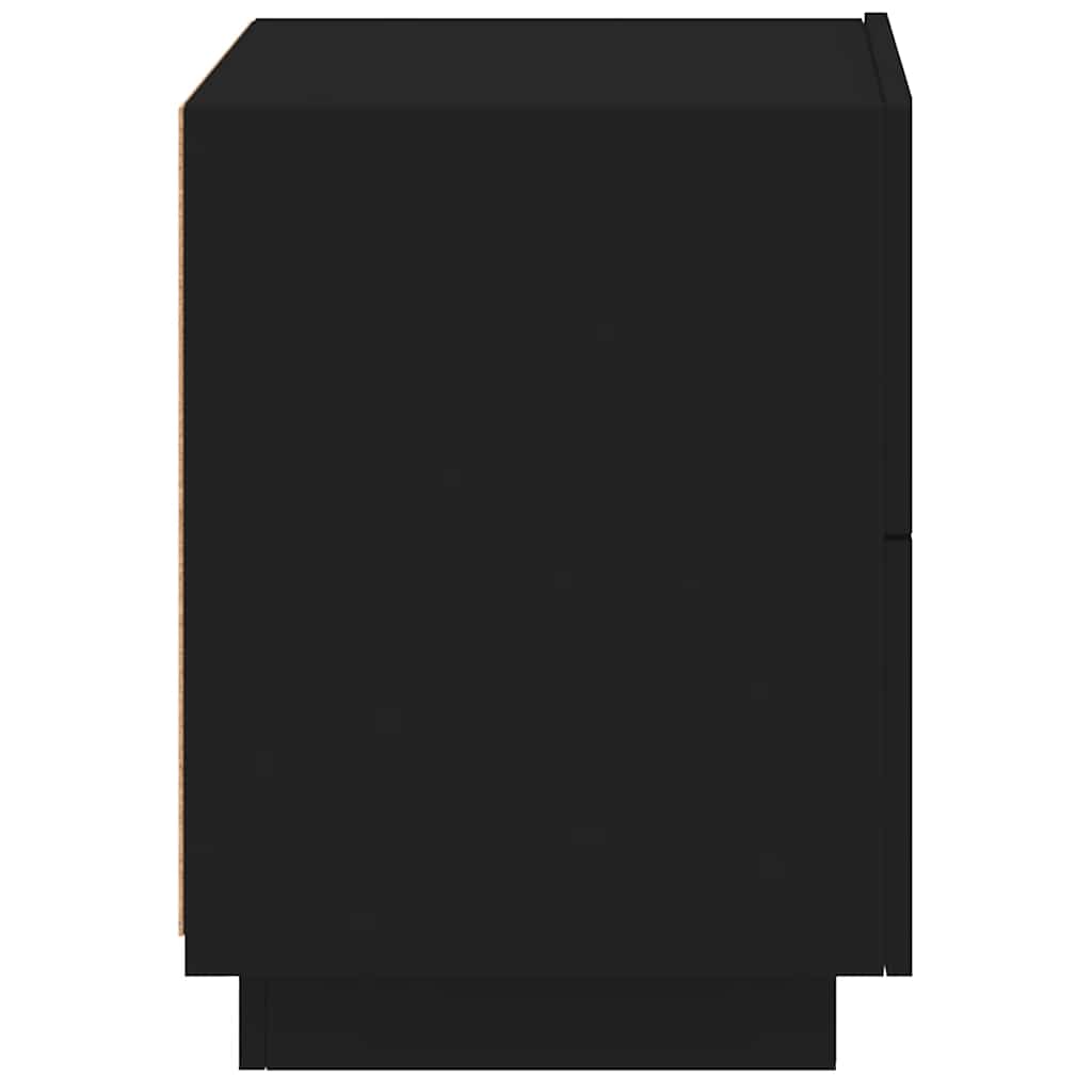 Comodini con Luci LED 2pz-Set di 2 Tavolino da notte Neri in Legno Multistrato