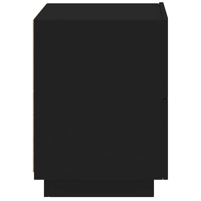 Comodini con Luci LED 2pz-Set di 2 Tavolino da notte Neri in Legno Multistrato