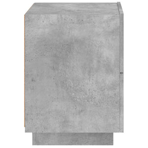 Comodino con Luci LED-Tavolino da notte Grigio Cemento in Legno Multistrato 783516