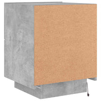 Comodino con Luci LED-Tavolino da notte Grigio Cemento in Legno Multistrato 783516