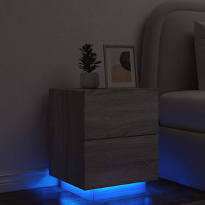 Comodino con Luci LED Grigio Sonoma in Legno Multistratocod mxl 132784