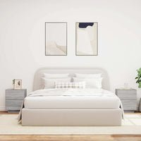 Comodini con Luci LED 2pz-Set di 2 Tavolino da notte Grigio Sonoma in Legno Multistrato 119178