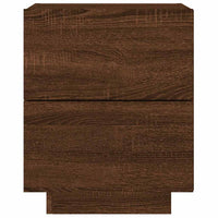 Comodini con Luci LED 2pz-Set di 2 Tavolino da notte Rovere Marrone in Legno Multistrato 672302