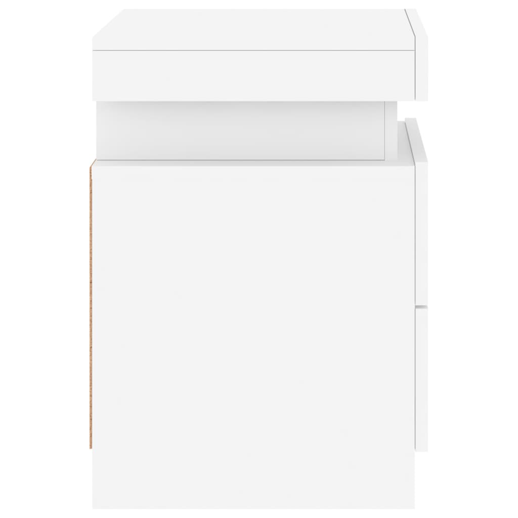 Comodino con Luci LED Bianco 35x39x55 cm 836749