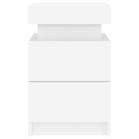 Comodini con Luci LED 2pz Bianchi 35x39x55 cm 836750