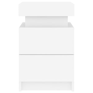 Comodini con Luci LED 2pz Bianchi 35x39x55 cm 836750