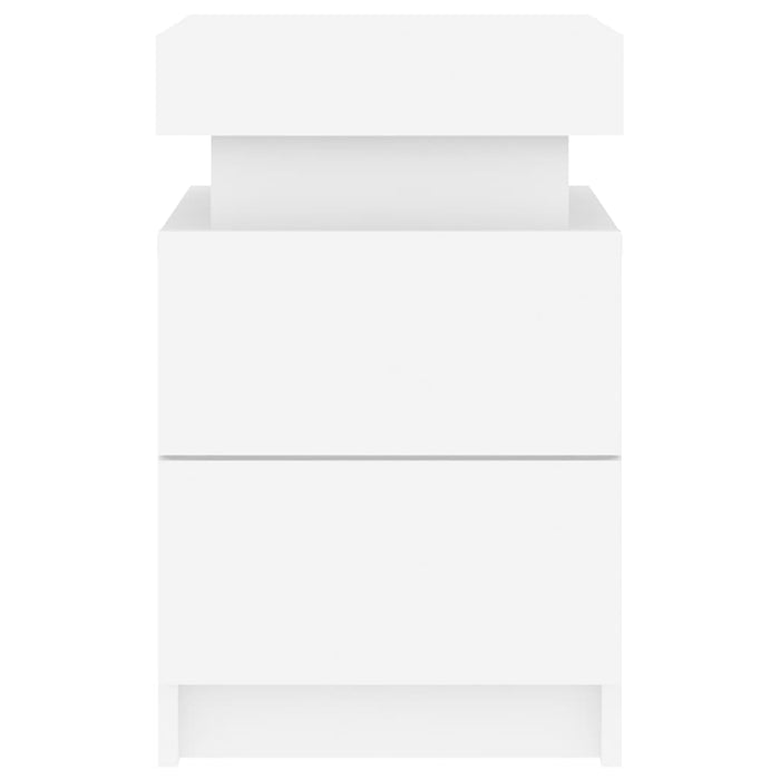 Comodini con Luci LED 2pz Bianchi 35x39x55 cm 836750