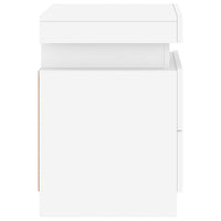 Comodini con Luci LED 2pz Bianchi 35x39x55 cm 836750