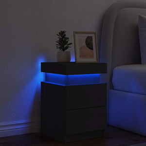 Comodino con Luci LED Nero 35x39x55 cm 836751