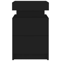 Comodino con Luci LED Nero 35x39x55 cm 836751
