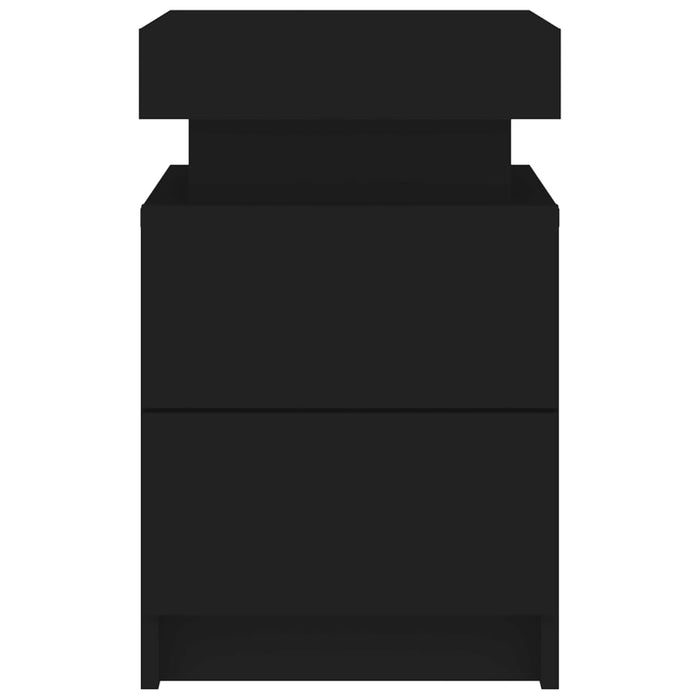 Comodino con Luci LED Nero 35x39x55 cm 836751