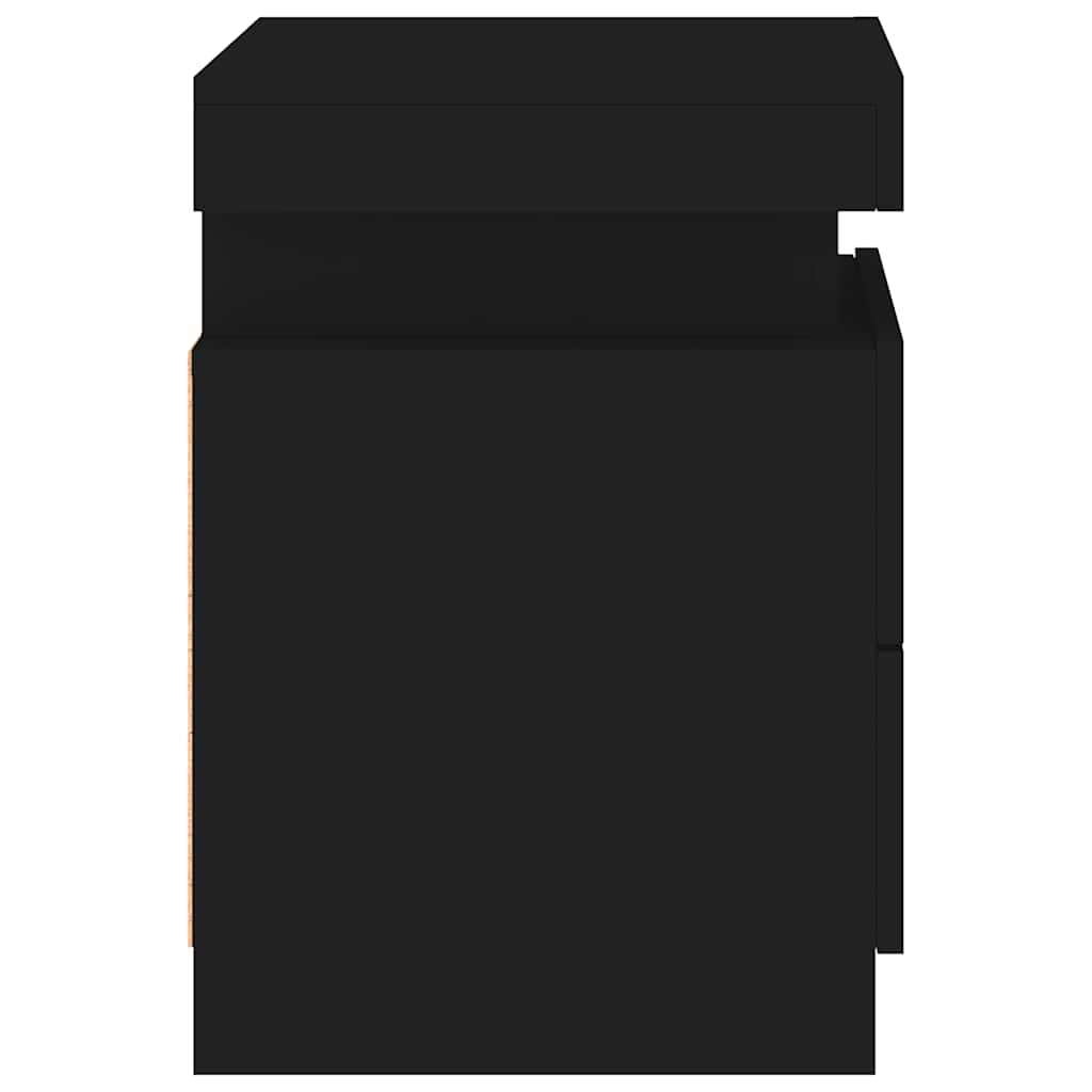 Comodino con Luci LED Nero 35x39x55 cm 836751