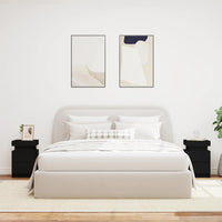 Comodini con Luci LED 2 pz-Set di 2 Tavolino da notte Neri 35x39x55 cm