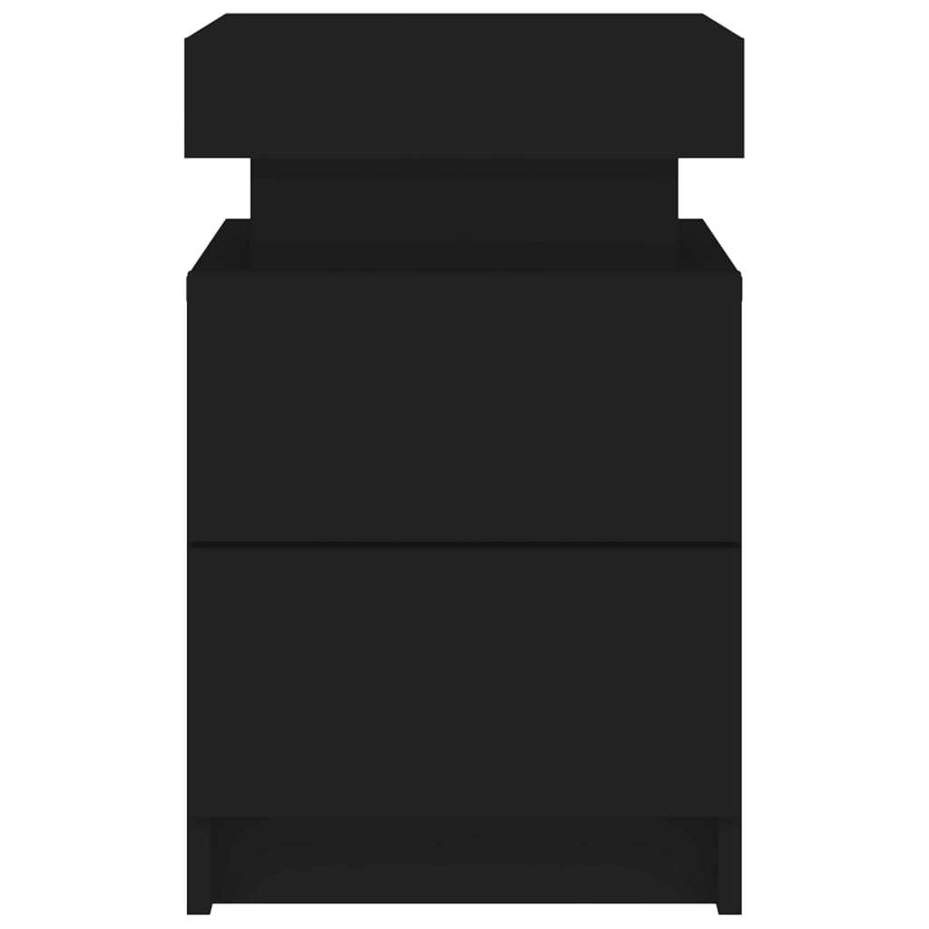 Comodini con Luci LED 2pz Neri 35x39x55 cm 836752