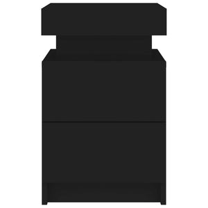 Comodini con Luci LED 2pz Neri 35x39x55 cm 836752