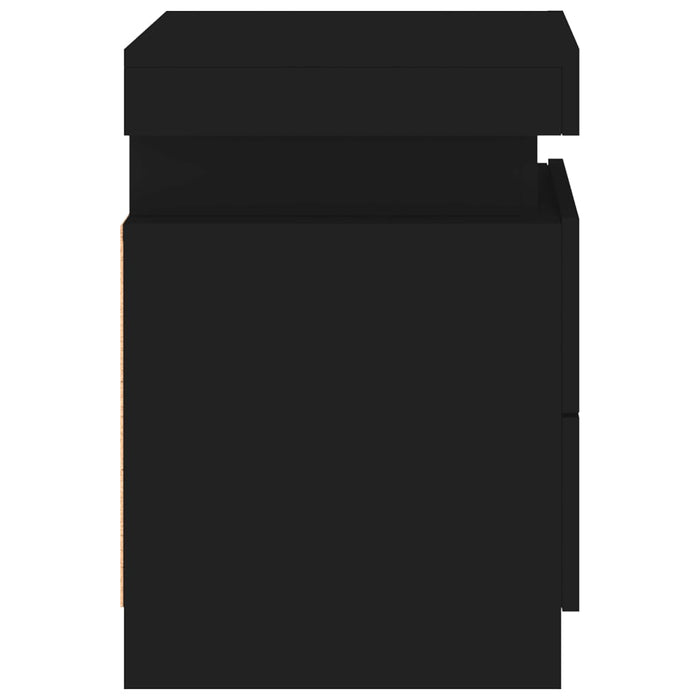 Comodini con Luci LED 2pz Neri 35x39x55 cm 836752