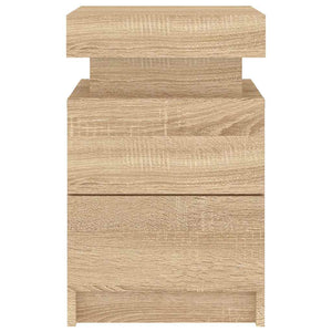 Comodini con Luci LED 2pz Rovere Sonoma 35x39x55 cm 836754