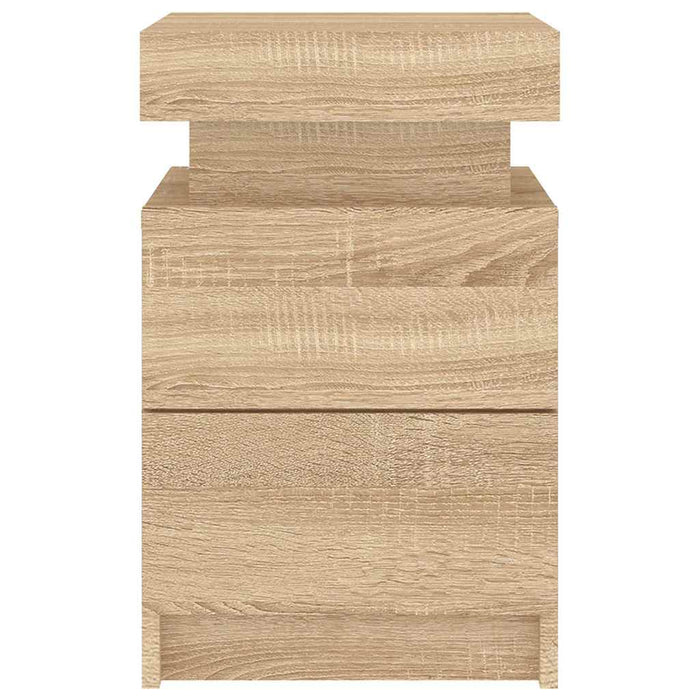 Comodini con Luci LED 2pz Rovere Sonoma 35x39x55 cm 836754
