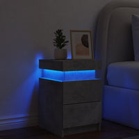 Comodino con Luci LED Grigio Cemento 35x39x55 cm 836755