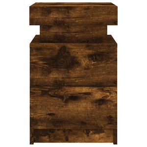 vidaXL Comodino con Luci LED Rovere Fumo 35x39x55 cm