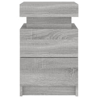 Comodino con Luci LED Grigio Sonoma 35x39x55 cm 836759