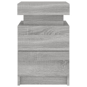 Comodino con Luci LED Grigio Sonoma 35x39x55 cm 836759