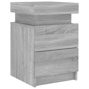 Comodini con Luci LED 2pz Grigio Sonoma 35x39x55 cm 836760