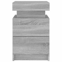 Comodini con Luci LED 2pz Grigio Sonoma 35x39x55 cm 836760