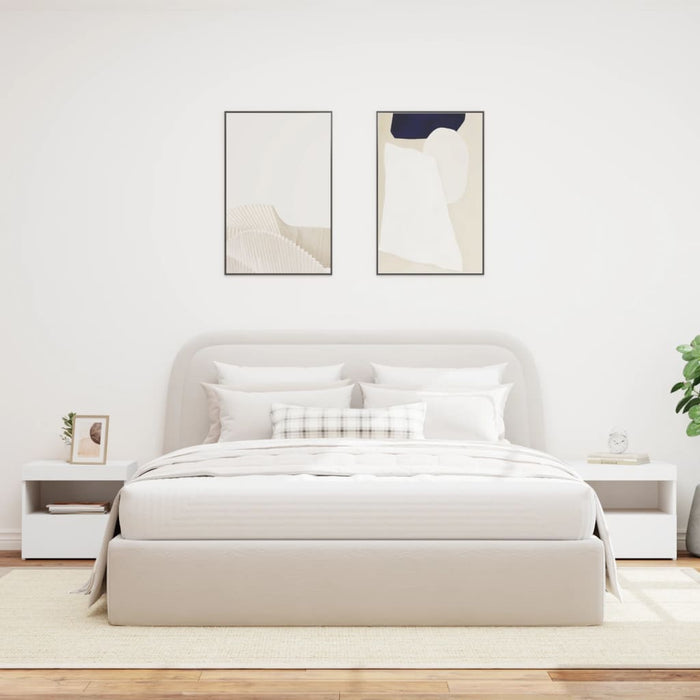 Comodini con Luci LED 2pz Bianchi 50x40x45 cmcod mxl 134012