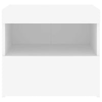 Comodini con Luci LED 2pz-Set di 2 Tavolino da notte Bianchi 50x40x45 cm