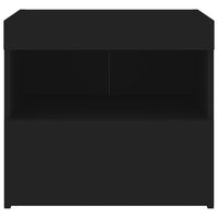 Comodino con Luci LED Nero 50x40x45 cm