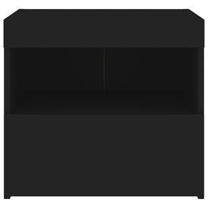 Comodino con Luci LED Nero 50x40x45 cm