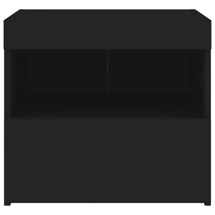 Comodino con Luci LED Nero 50x40x45 cm
